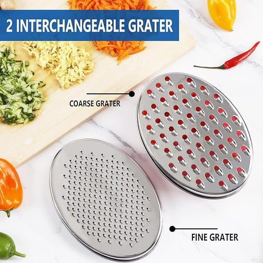 Cheese Grater Citrus Lemon Zester with Food Storage Container & Lid - Perfect For Hard Parmesan Or Soft Cheddar Cheeses, Ginger, Vegetables, Butter, Chocolate & Nutmeg (White)