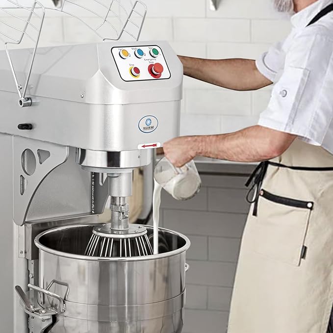 Ekway 60Qt Commercial Food Mixer, 3500W Heavy Duty Dough Mixer 3-Speeds Adjustable,Electric Commercial Stand Mixer with Stainless Steel Bowl for Kitchenaid Bakery and Pizzeria,220V
