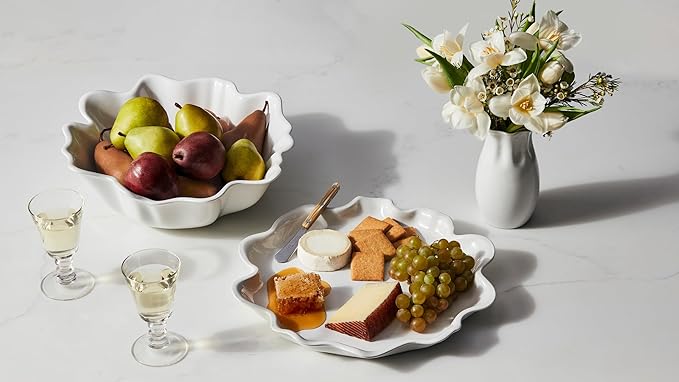 Le Creuset Stoneware Iris Collection Serving Platter, 14", Sea Salt