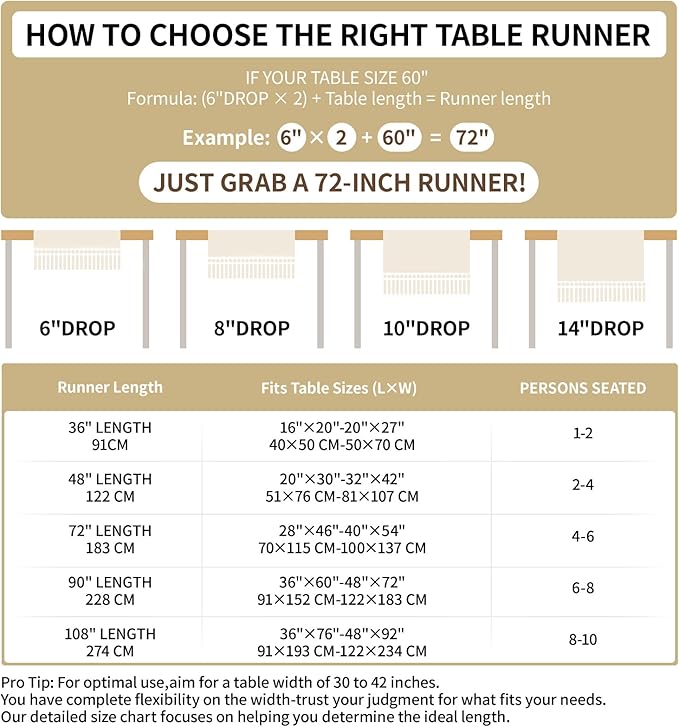 Macrame Table Runner Cream Beige Boho Table Runners with Tassels 48 Inches Long, Rustic Farmhouse Table Runners for Living Room Bridal Shower(12x48in)