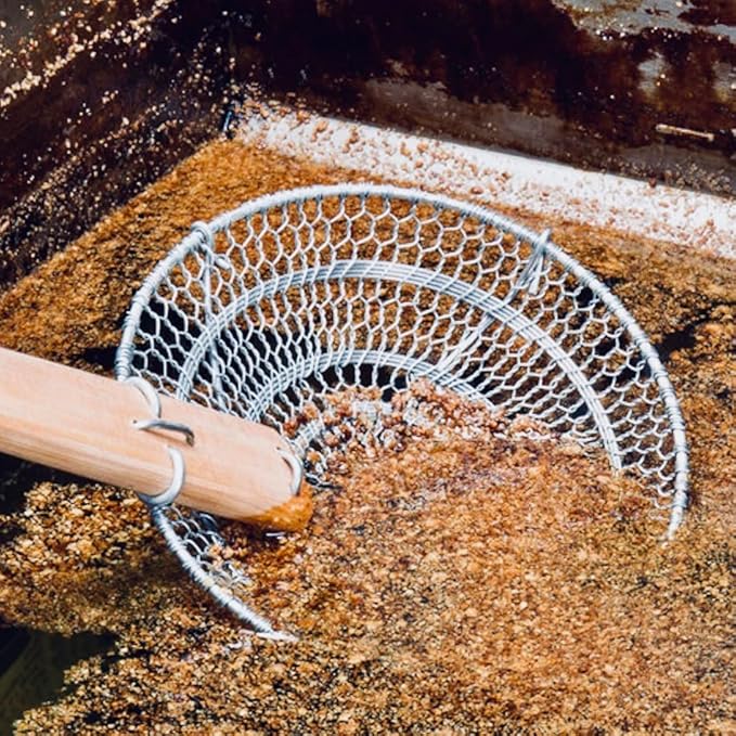 6-Inch Galvanized Steel Spider Strainer – Fine Mesh Skimmer with Natural Bamboo Handle for Cooking & Frying, Ideal for Home & Professional Kitchens