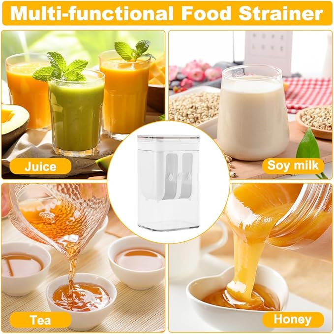 1100ML Yogurt Strainer,Yogurts-Filter Milk Strainer with Fine Mesh Bag,Lid And Scale Mark, for Making Thick Greek-Yogurts,Soybean Milk,Kefir,Berries,Soup,Fruit Juice,Coffee
