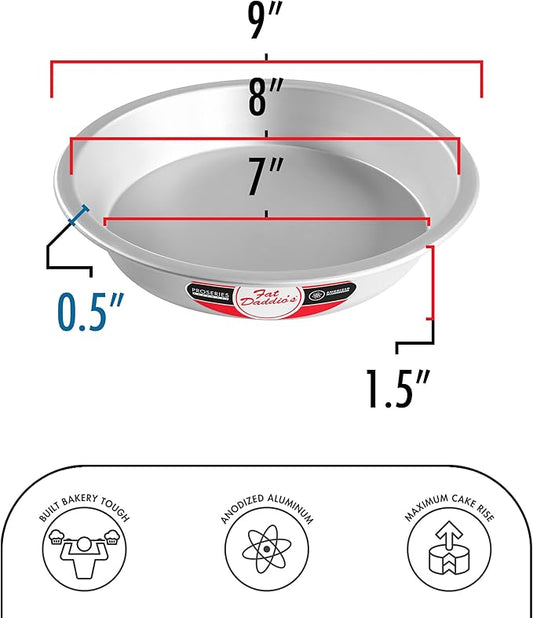 Fat Daddio's PIE-9SET Anodized Aluminum Pie Pan, 9 x 1.5 Inch, Set of 2