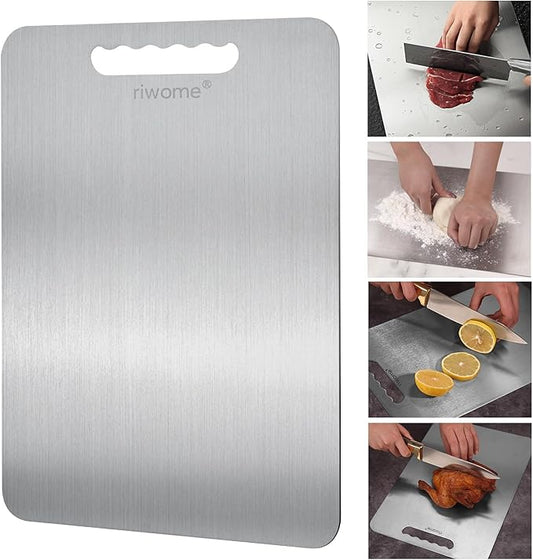 Titanium Cutting Board For Kitchen-Cutting Board Double Side Food Grade,Pure Cut Titanium,Durable Dishwasher Safe Easy to Clean Small Size (12''Lx10''W)