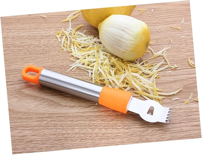 Stainless Steel Lemon Zester and Citrus Grater Hanging Versatile Peeler for Fruits Chocolate and Vegetables Random Easy to Clean and Design