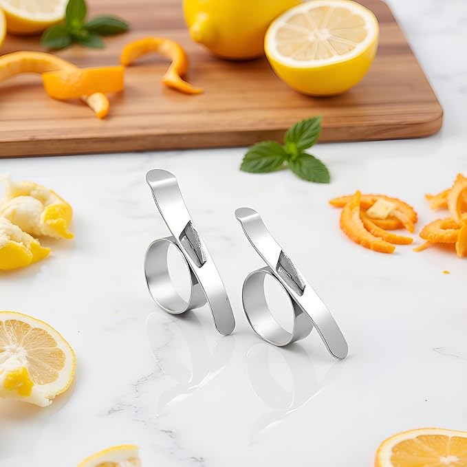 2Pcs Stainless Steel Orange Peeler Set for Kitchen, Orange Peeler Citrus Peelers, Stainless Steel Orange Peeler is Easy to Use and Clean,Graters, Peelers and Slicers