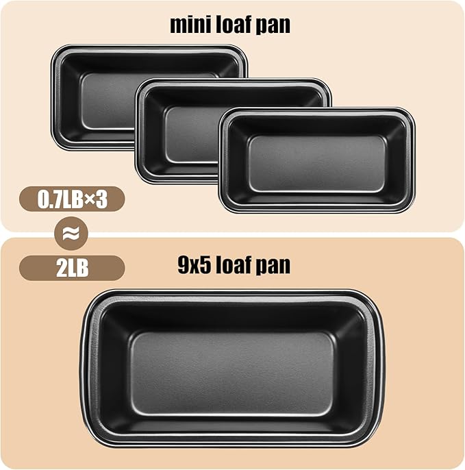 Uiifan 12 Pcs Mini Loaf Pan for Baking Bread Non Stick Small Banana Bread Tins Mini Loaf Pans for Nonstick Tiny Meatloaf Pan Carbon Steel for Oven and Baking (6 * 3.3 * 2inch,Gray)
