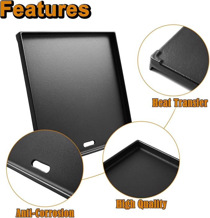 7672 Crafted Griddle Grill Replacement Parts for Weber Genesis Crafted Flat Top Griddle 2022+ EX-325S E-325S SX-325S Genesis II 300 400 Spirit 200 300 Series Smokefire EX4 EX6 Cast Iron Grill Plate