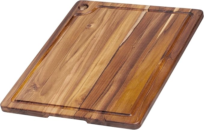 Teakhaus Marine Cutting Board with Juice Groove - Large Rectangle Bar Cutting Board - Holiday Gift Ideas for Men and Women - Gift-Ready, Reversible, Edge Grain Wood, Knife Friendly - FSC Certified