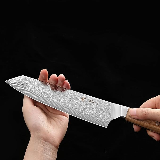 Wakoli Oribu Kiritsuke Chef's Knife – Full Tang Kitchen Knife | 8-Inch Blade Made of 67-Layer Damascus Steel with AUS-10 Core | Ergonomic Olive Wood Handle | Professional & Durable