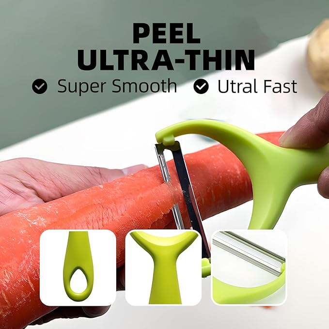 Trez Treamer 3pcs Vegetable Peeler for Kitchen Potato Peelers for Fruit Straight Blade Y Apple Peelers Orange Peeler Tool Zucchini Cucumber Peelers Cutter
