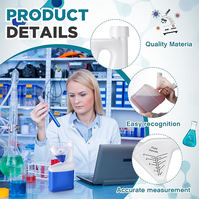 12 Pcs 64 oz Measure Container Tip and Pour Measuring Containers Plastic Measuring Bottle, up to 4oz Measure Capacity