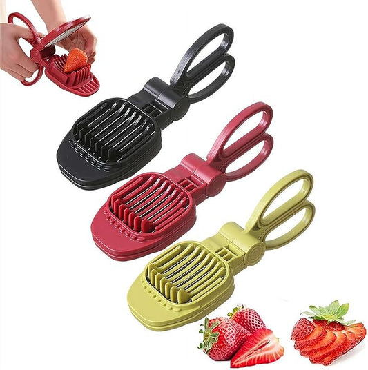 Strawberry Slicer,Egg Slicer for Hard Boiled Eggs,Multipurpose Stainless Steel Wire Fruit Cutter for Banana,Cucumber,Mushroom,Rapid & Safe Slicing Kitchen Gadgets