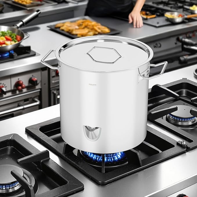 ROVSUN 52QT Stainless Steel Tamale Steamer Pot, Steam Pots for Cooking with Water Fill Spout, Steamer with Divider and Rack, Ideal for Seafood Crab Vegetables lobster