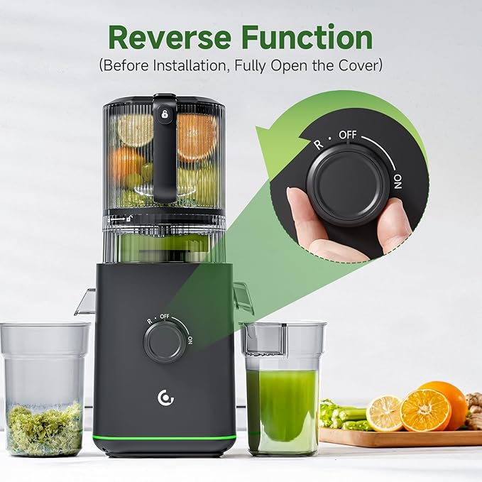 VANDISELL Cold Press Juicer, 6.5" Extra Wide Feed Chute, 3-in-1(Juice & Sorbet & Nut Milk) Juicer Machines with 600W Max Motor & 85oz Large Capacity, Auto-Precut, High Juice Yield