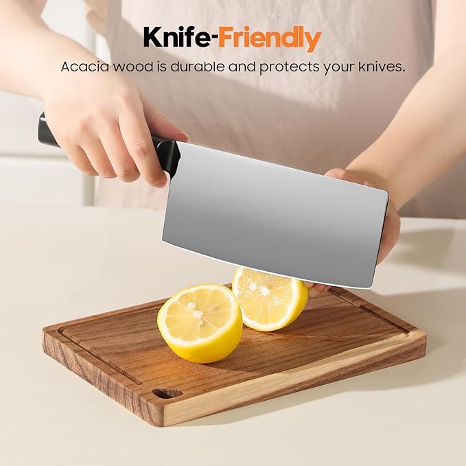 Small Acacia Wood Cutting Boards for Kitchen with Hanging–Mini Wooden Cutting Board for Vegetables, 1-S (1)