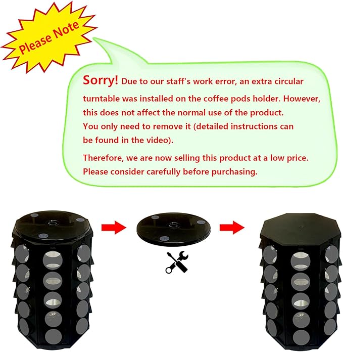 K Cup Coffee Pod Holder Storage Carousel Organizer Stand Compatible with 40 K-Cup Pods(black--01)
