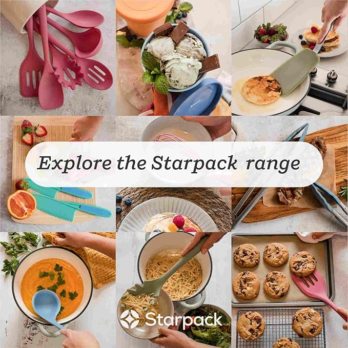 StarPack Premium Silicone Kitchen Tongs 9-Inch - Stainless Steel with Non-Stick Silicone Tips, High Heat Resistant to 600°F, For Cooking, Serving, Grill, BBQ & Salad (Stormy Grey)