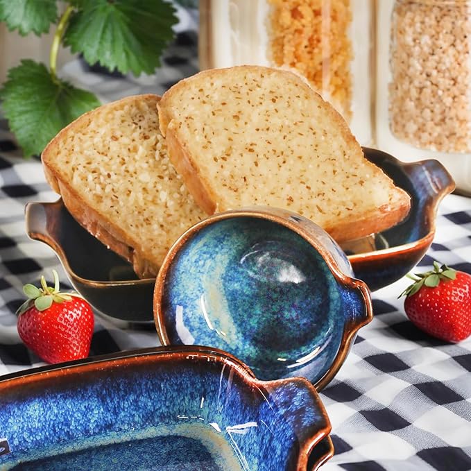 LIUYWYHCF Ceramics Au Gratin baking Dishes Set of 6, Baking Tray Bake ware, 5.2 oz Ramekins, for Pie Pan, Appetizer, Tart, Dessert, Quiche, Oven Small dish, individual dishes