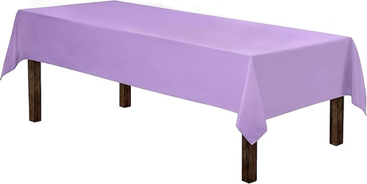 Gee Di Moda Rectangle Tablecloth - 60 x 126 Inch Lavender Table Cloth for 8 Foot Rectangle Tables - Heavy Duty Washable Fabric - for Holiday Party, Dinner, Weddings, Baby Shower & Events