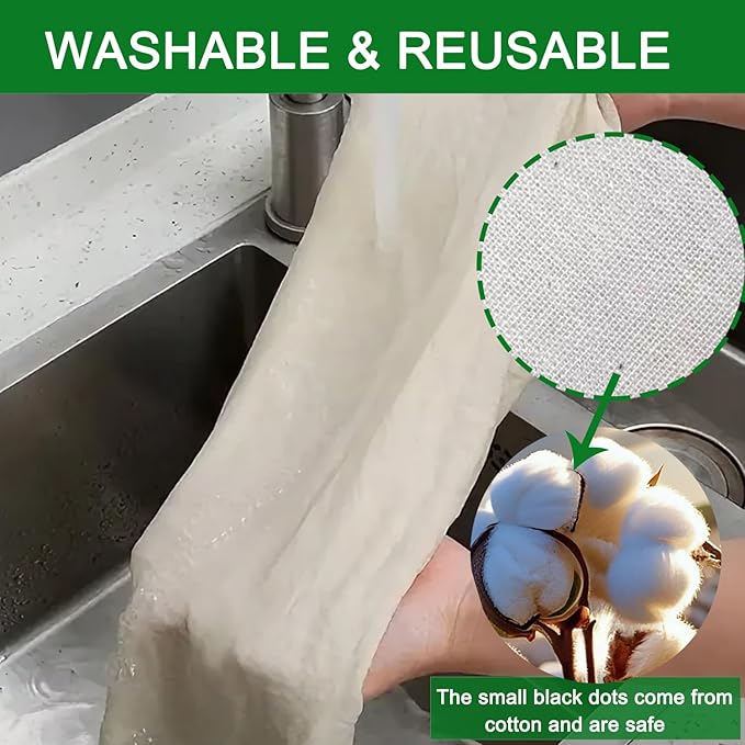 Fine Mesh Strainer with Sturdy Handle, 5.43 Inch Stainless Steel Strainers, Bonus 20x20 Inch Reusable Cotton Cheese Cloths with 4 Hemmed Edges, Sieve Sifter for Straining, Cooking, Baking