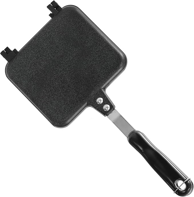 Hot Sandwich Maker, Grilled Sandwich Toaster for Small Bread Pancake, Double Sided Non-Stick Frying Pan, Stovetop Sandwich Grill Press Flip Pan for Camping Kitchen (Inside 5.4" L x 4.7" W)