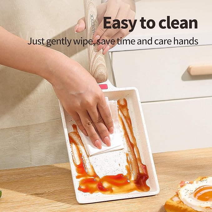 MAXCOOK Small Egg Pan Tamagoyaki Nonstick Japanese Omelette Square Egg for Induction Gas Ceramic Stovetop