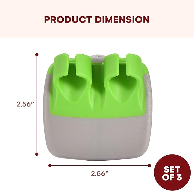 Kitchtic Fruit and Vegetable Peeler - Set of 3 Finger Palm Peelers for Kitchen - Silicone Veggie Peeler with Comfortable Rubber Finger Grip - Easy Peeling for Potatoes, Carrots, and More - Green