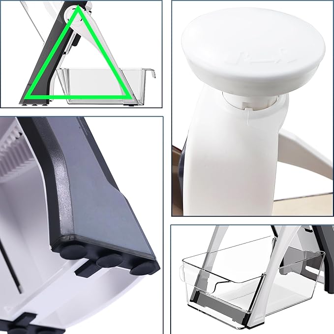 Vegetable Mandoline Slicer Adjustable Thickness 0.1-8 mm, Potato Chip Slicer, Mandoline Food Fruit Slicers For Kitchen, Faster Slice for Potato, Cucumber, Carrot, Lemon, Garlic