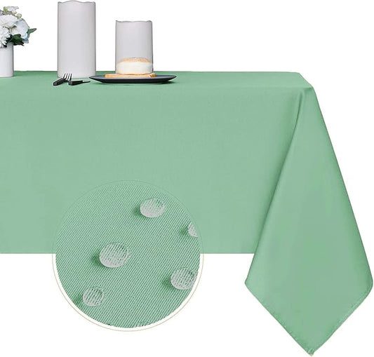 Obstal 210GSM Rectangle Table Cloth - Heavy Duty Water Proof Microfiber Tablecloth, Decorative Fabric Table Cover for Outdoor and Indoor Use (Mint Green,60 x 102 Inch)