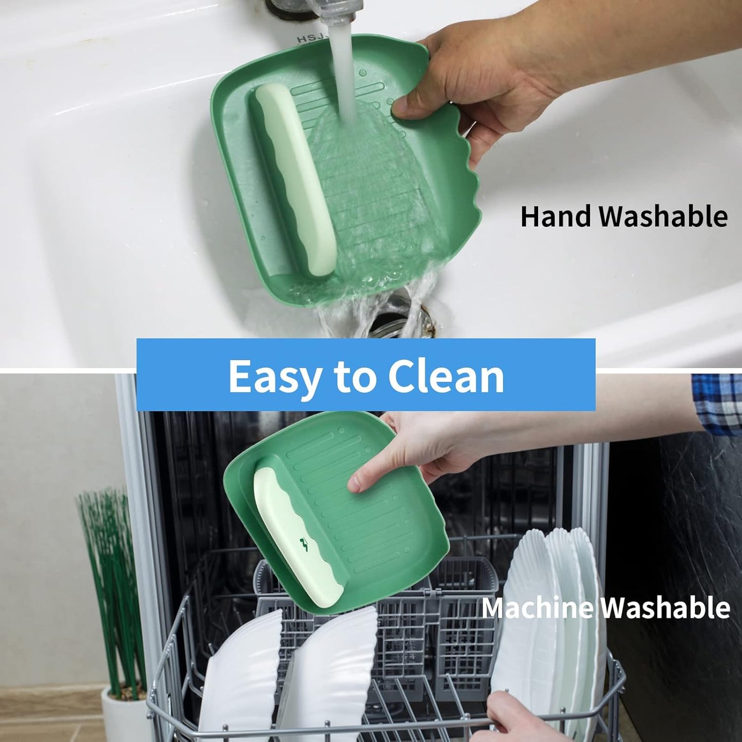 Spoon and Lid Rest - 2 Packs Spoon Rest with Lid Holder, Neat & Drip-Free Spoon Rest for Countertop Stove Top, Heat-Resistant Utensil Rest for Spoons, Pot Lids, Spatulas, Utensils, Forks (Green)