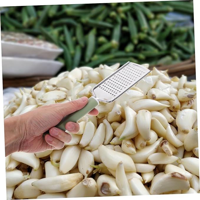 GLEAVI Stainless Steel Handheld Zester and Garlic Mincer Versatile Kitchen Tool for Grating Cheese Garlic and Chopping Vegetables Easy to Clean and Efficient Grating for Everyday Cooking