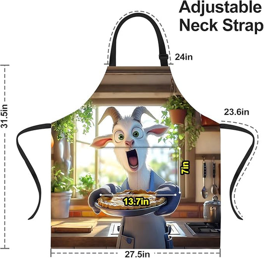 Funny Cat Apron with 2 Pockets Waterproof for Men Women Kitchen Garden Decor