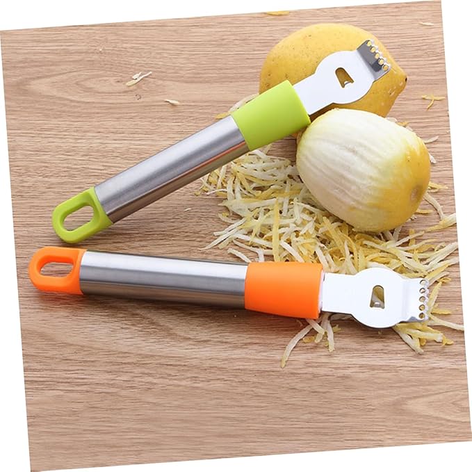 IMIKEYA Stainless Steel Lemon Zester and Grater with Channel Knife for Citrus and Chocolate Easy to Clean Kitchen Tool Random Color for Home Cooking and Baking
