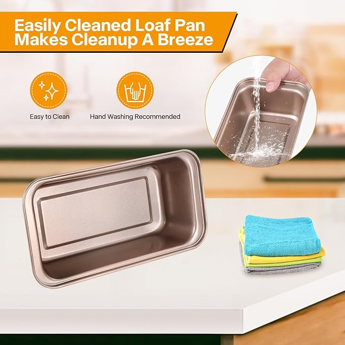 Spmarkt 2pack Loaf Pan, 10inch Banana Bread Pan, Non-Stick Banana Bread Pan, Stackable Bread Pans for Homemade Bread, 10x5inch Small Bread Pans for Baking