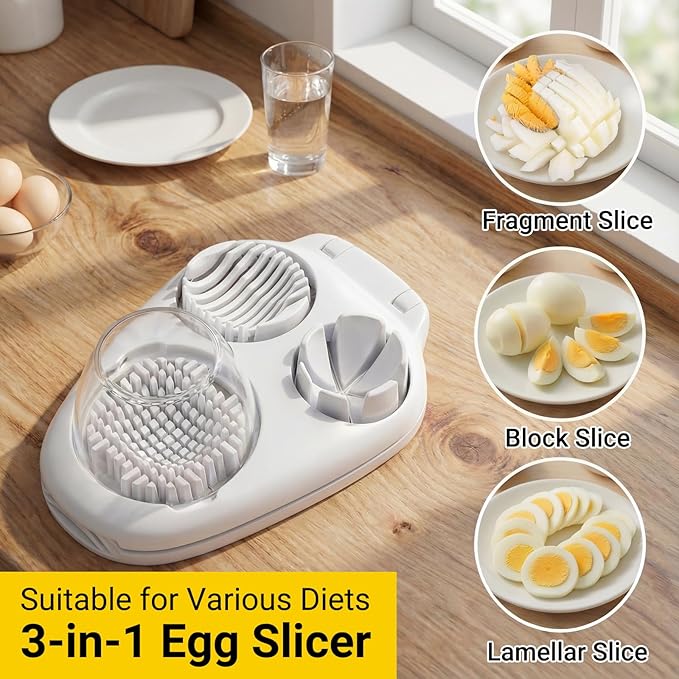 2 Pack Heavy Duty Egg Slicer, Three-Mode Egg Cutter with Stainless Steel Blades for Hard Boiled Eggs, Fruits, Mushrooms, Send Goods from Local Warehouse