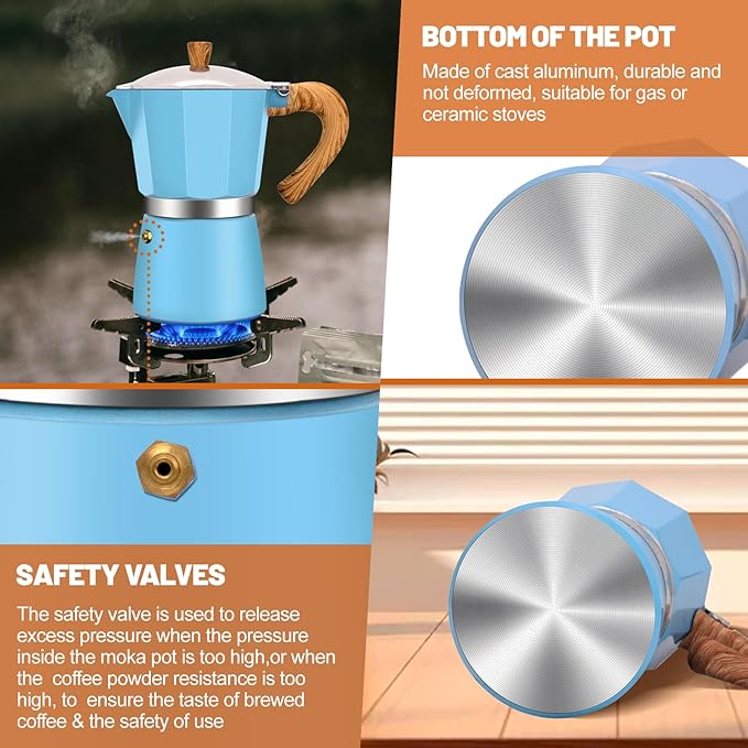 DITOSH 12 Cup Aluminum Espresso Stovetop Moka Pot Express Coffee Maker Percolator Italian Classic Mocha Coffee Machine for Italian and Cuban Cafe Brewing for Home & Camping 600ml 20oz