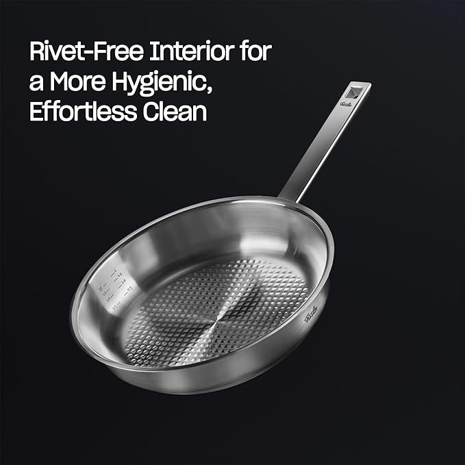 Fissler Original-Profi Collection Stainless Steel11 Inch Frying Pan — Made in Germany, Novogrill® Searing Surface, Induction Ready, Oven Safe