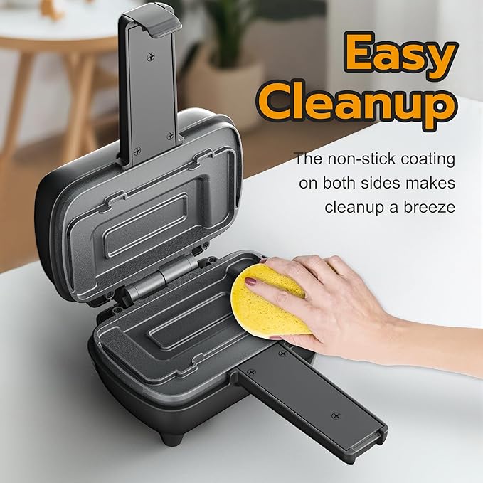 Electric Double-Sided Non-Stick Sandwich Maker, Mini Square Grill Pan for Toasted Sandwiches, Grilled Cheese, Pancakes, Omelets - Essential Kitchen Gadget for Home Cooking