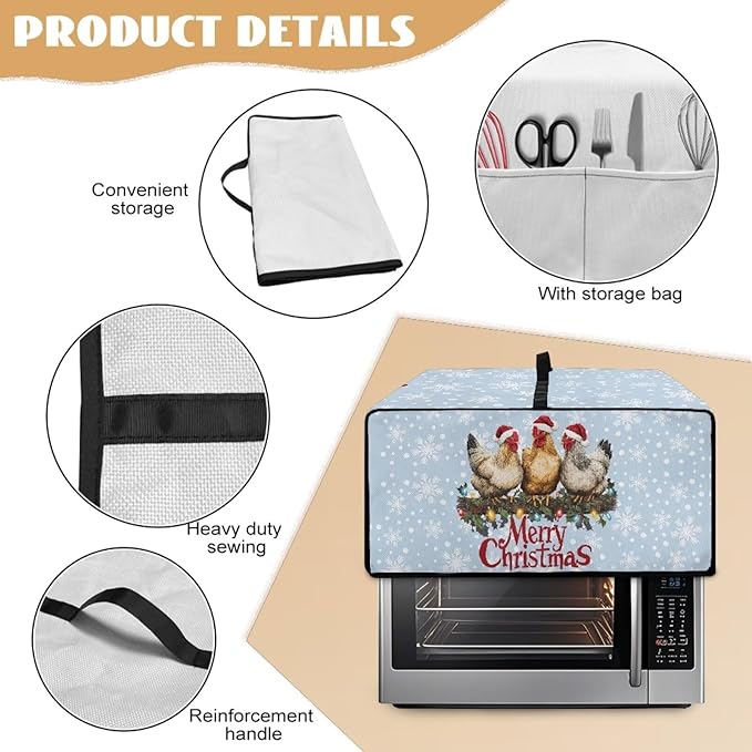 Doojoayie 4 Slice Toaster Cover Merry Christmas Toaster Cover Stain Resistant Dustproof Kitchen Appliance Protector Christmas Kitchen Decor Gift for People Who Loves to Cook