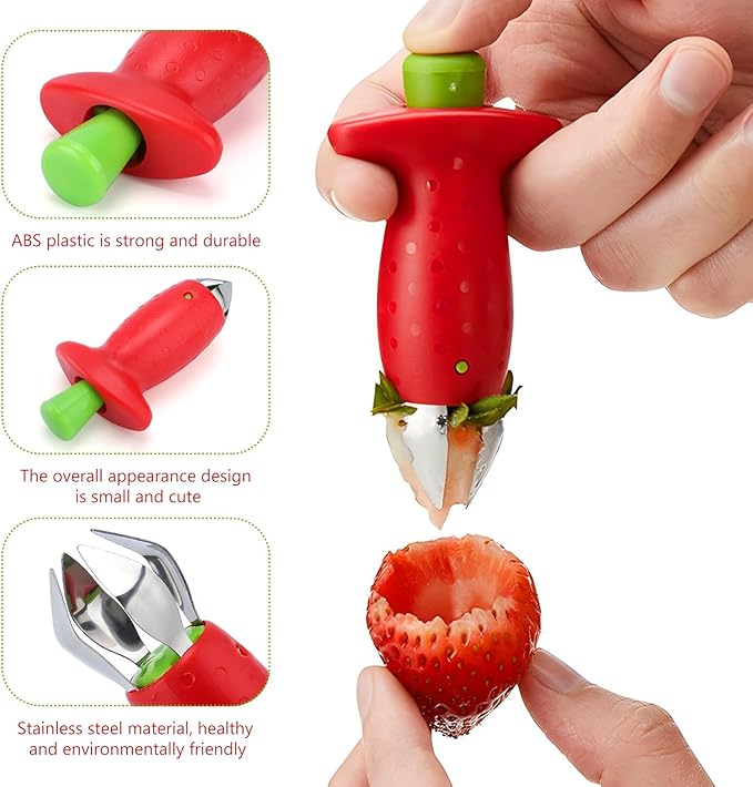 Strawberry Huller Stem Remover, Strawberry Corer Huller, Fruit Corer Tool, Kitchen Gadgets (3)