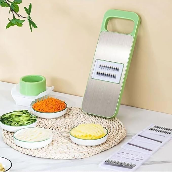 Martivex Slicer, 6-in-1 Vegetable Cutter, Mandoline Slicer for Kitchen, Vegetable Slicer Cutter with Multi Blade, Cheese Grater, kitchen gadgets (2pcs)