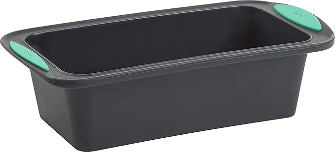 Trudeau 5115206M Structure Loaf Pan Silicone Bakeware, 8.5" x 4.5", Mint/Black