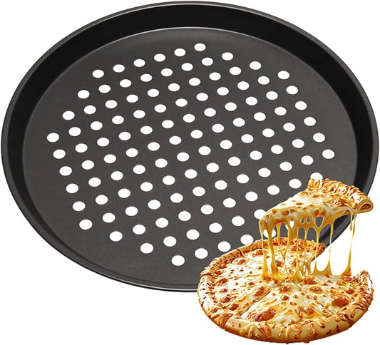 WINDAWNKE 10 Inch Round Pizza Pan with Holes, Carbon Steel Pizza Pans fo Frozen & Homemade Pizza, Nonstick Pizza Tray for Oven