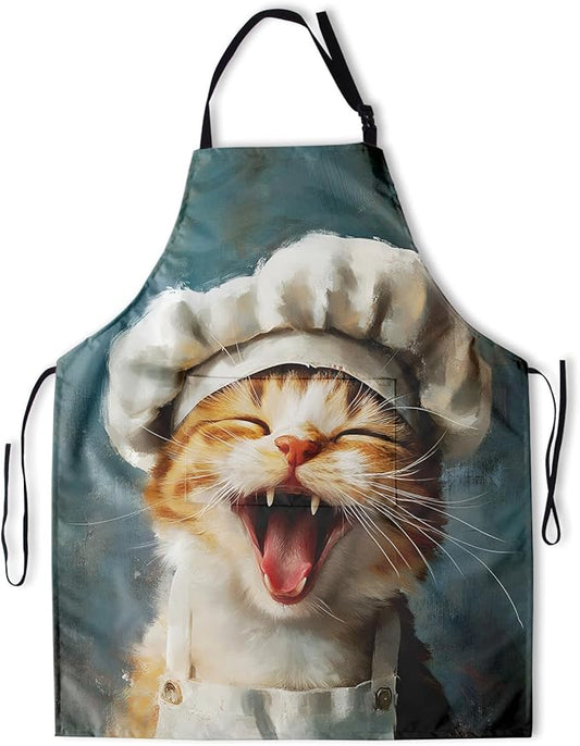 Apron with Pockets Aprons for Women Men Kitchen Chef Apron for Cooking Gardening Server Waitress Painting
