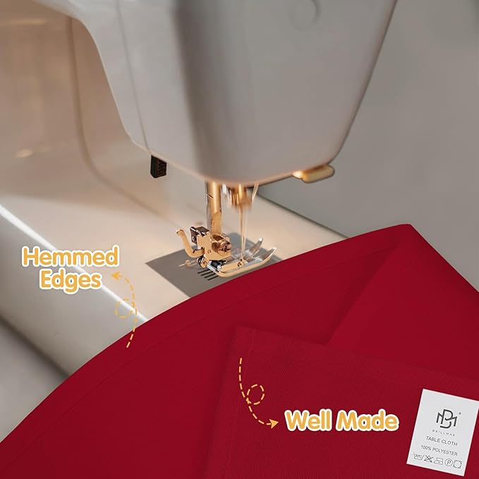 BRILLMAX 8 Pack Burgundy Tablecloths 60 x 102 Inch for 6ft Rectangle Tables - 150 GSM Polyester Fabric, 15" Standard Drop, Water, Stain & Wrinkle Resistant Cloth Cover for Wedding Dining Buffet