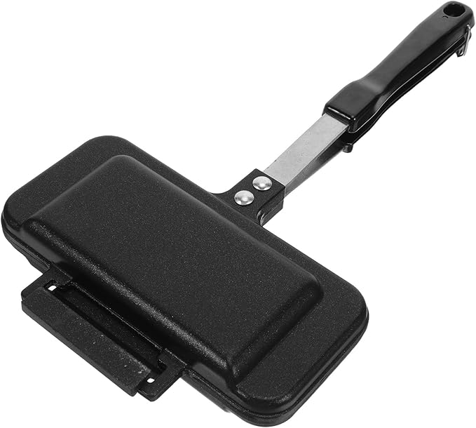Sandwich Maker With Handle : Grilled Double-Sided Frying Pan For Breakfast - Campfire Grill Pot - Nonstick Aluminum Alloy Skillet - Flip Baking Mold For Stovetop Egg Cheese