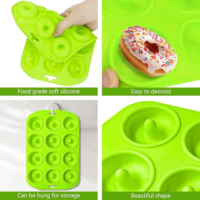 Cupidove Silicone Donut Pan, Bite Size Silicone Donut Pans for baking, Mini Donut Pan, Mini Baking Pan for baking delicious donuts, Non-stick Bottom, Easy to Clean
