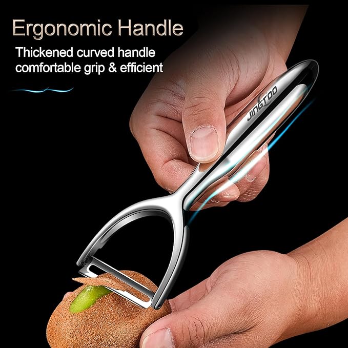 Premium Vegetable Peeler Stainless Steel，Ultra Sharp Peelers for Kitchen, Potato Apple Peeler Rotary Blade, Fruit Veggie Peelers Y Peeler Ergonomic Thickened Handle - 5 Years Warranty (Plain)