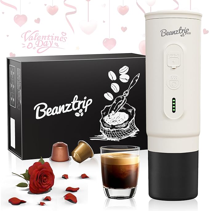 BeanzTrip H02 PRO Portable Electric Espresso Maker, Christmas Gift Coffee Machine Compatible with NS Capsule Original Pods & Ground Coffee, Mini Travel Espresso maker for Camping, Hiking, RV